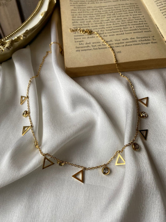 Geometric Dangling Charms Neckpiece