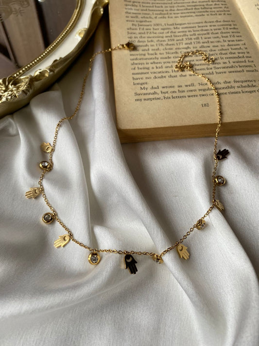 Hamsa Raksha Dangling Charms Neckpiece