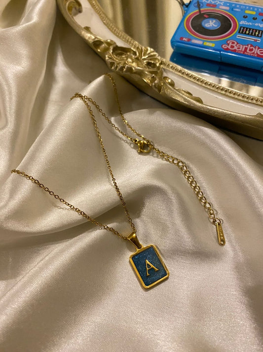 Engrave Delights Classic Aquamarine Neckchains (A-Z)