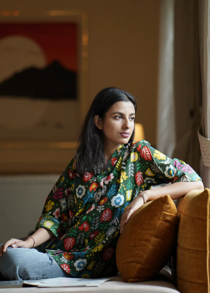 Floral Party Green Shirt