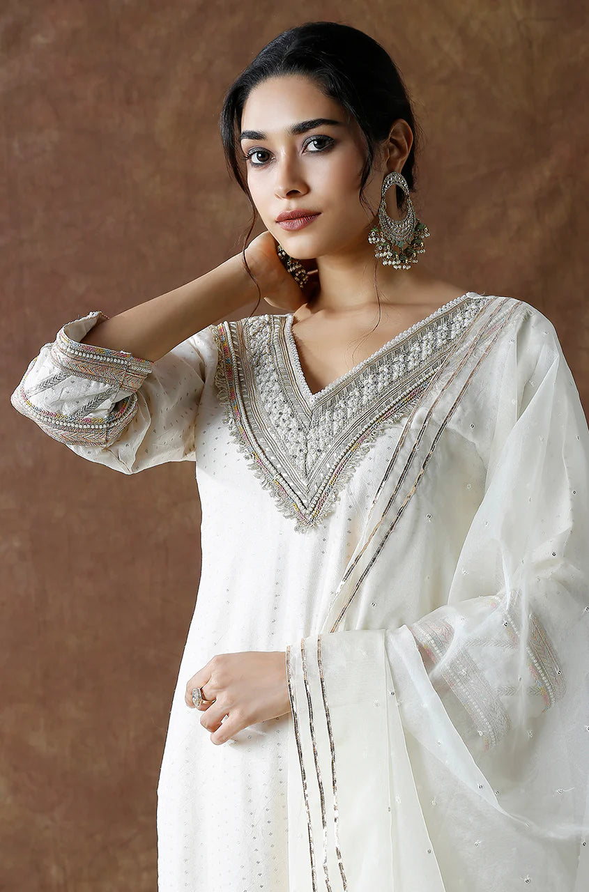 Noorani Pearl Three Piece Suit Set