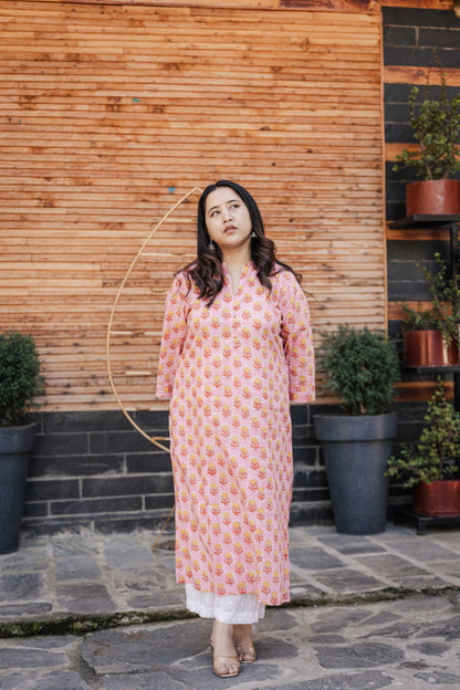 Ishani Sanganeri Cotton Handblock Printed Kurta