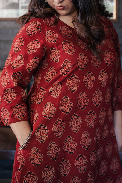 Meher Ajrakh Handblock Printed Cotton Kurta