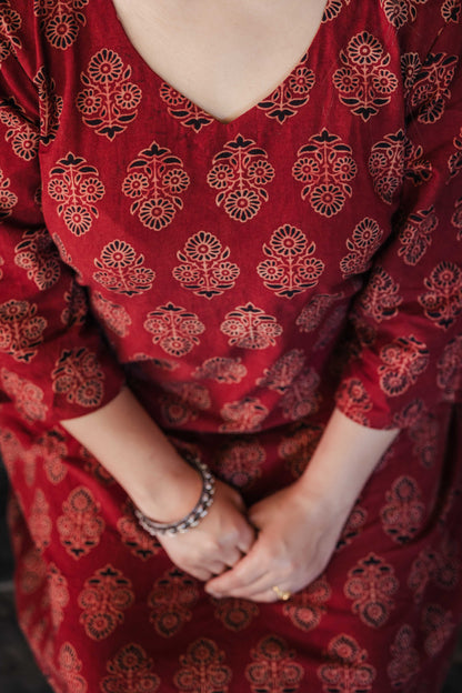 Meher Ajrakh Handblock Printed Cotton Kurta