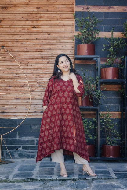 Meher Ajrakh Handblock Printed Cotton Kurta