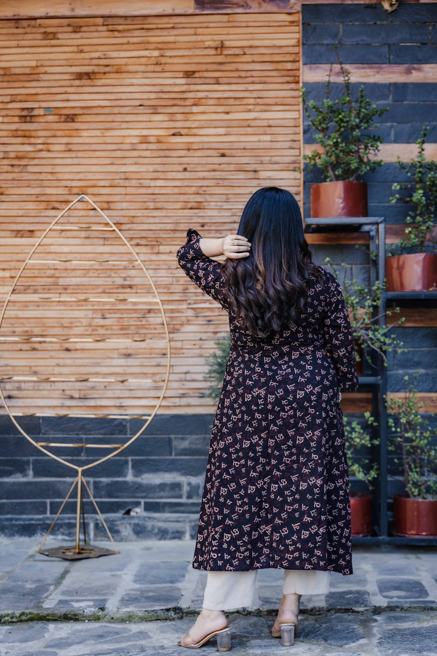 Drishti Ajrakh Handblock Angrakha Cotton Kurta