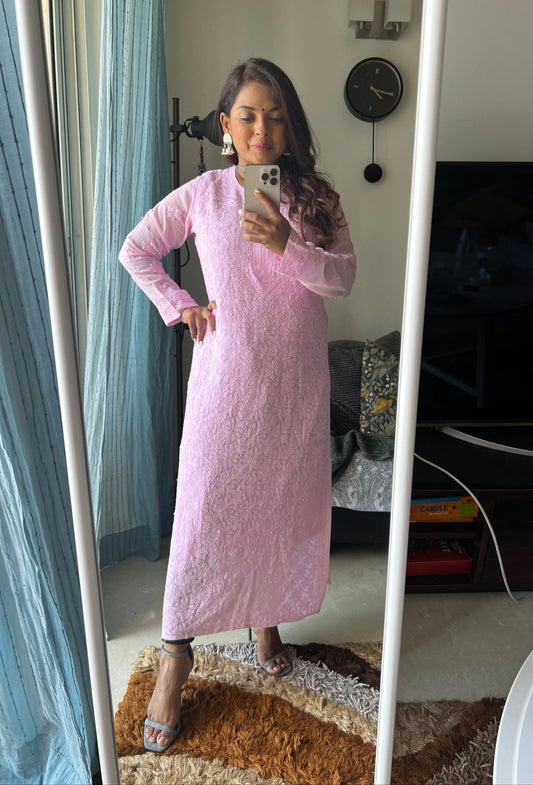 Viscose Georgette Chikankari Kurti