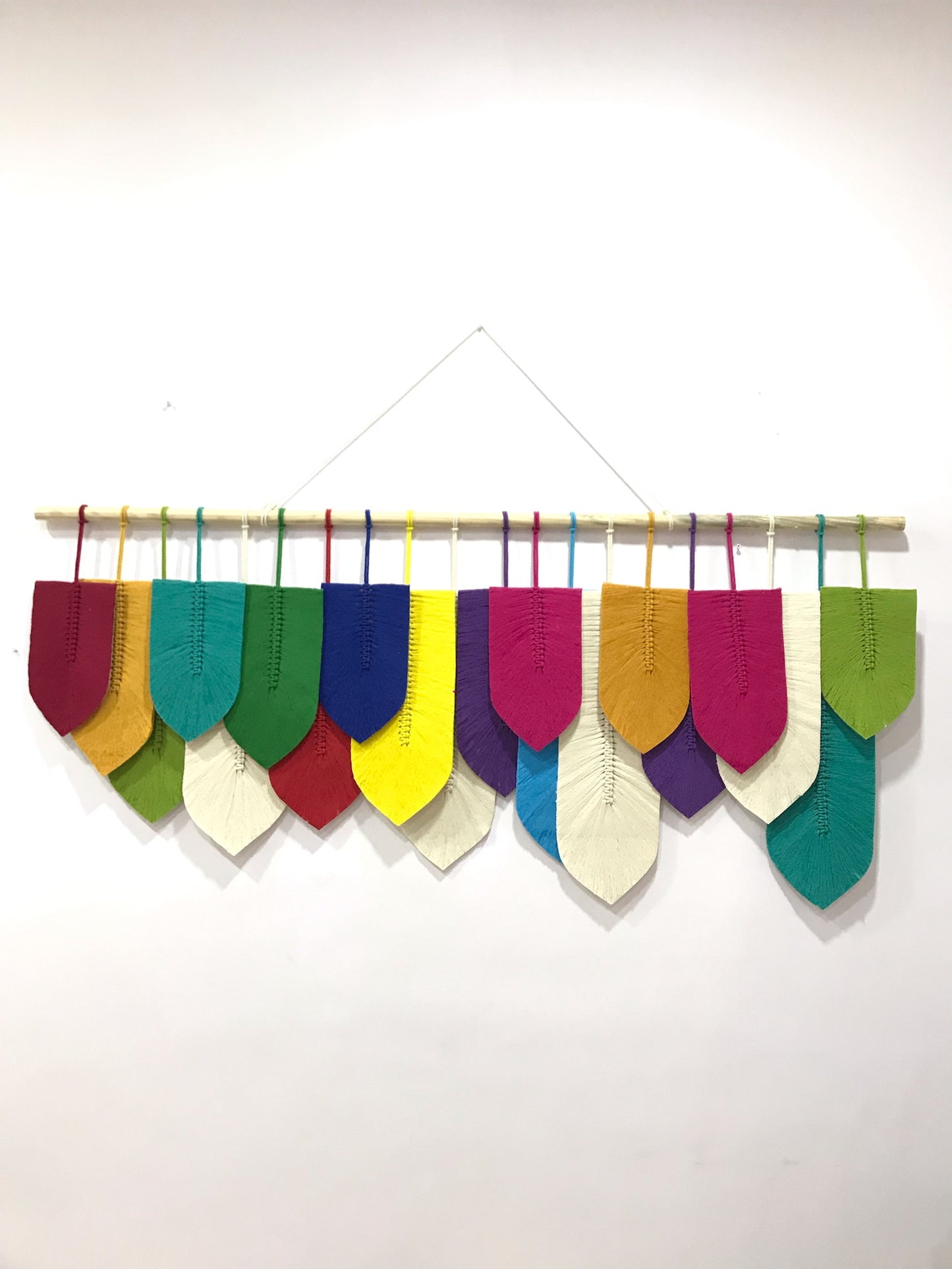 Grand Banana Feathers Macrame Wall Hanging - 4 ft