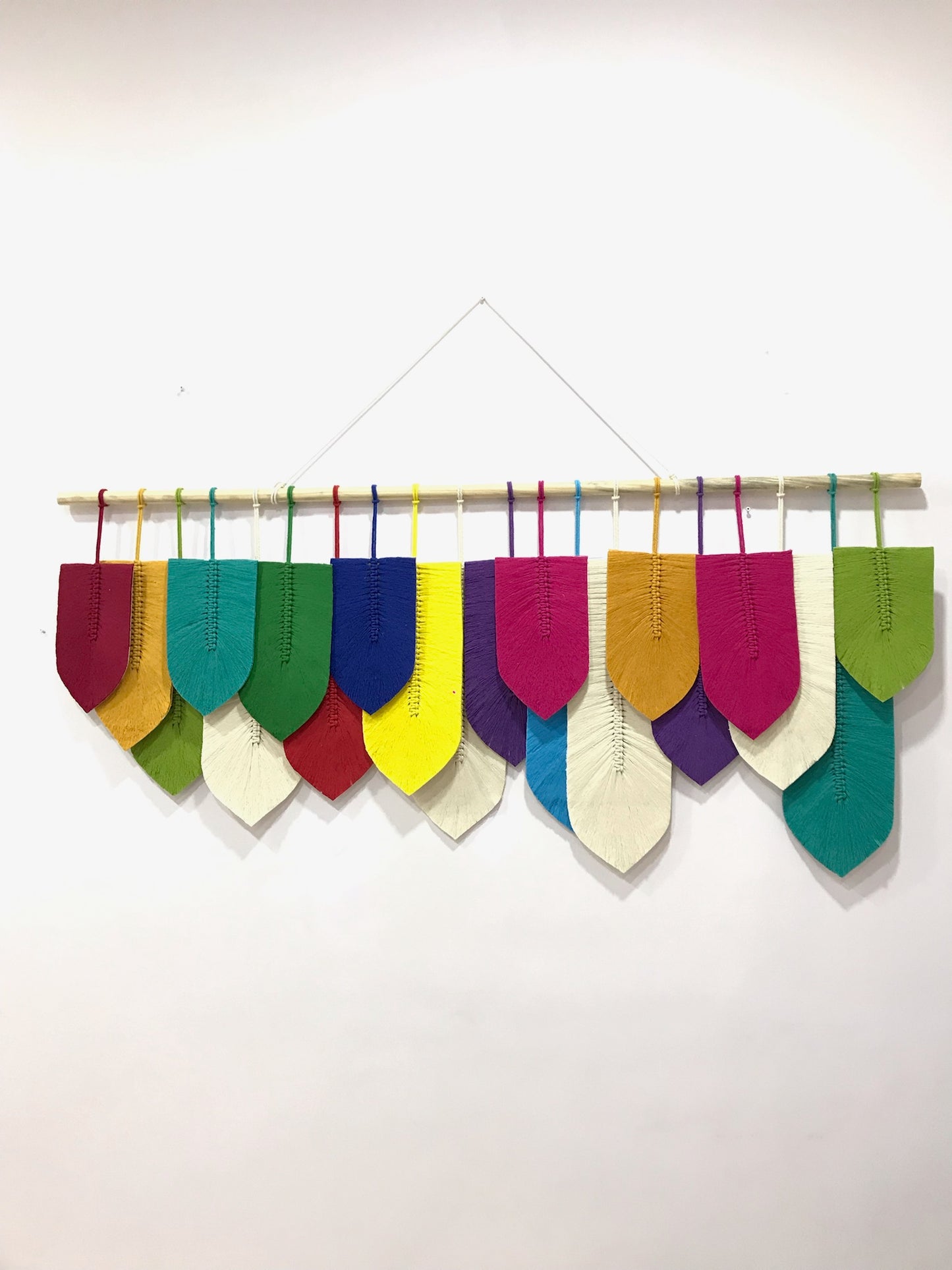 Grand Banana Feathers Macrame Wall Hanging - 4 ft