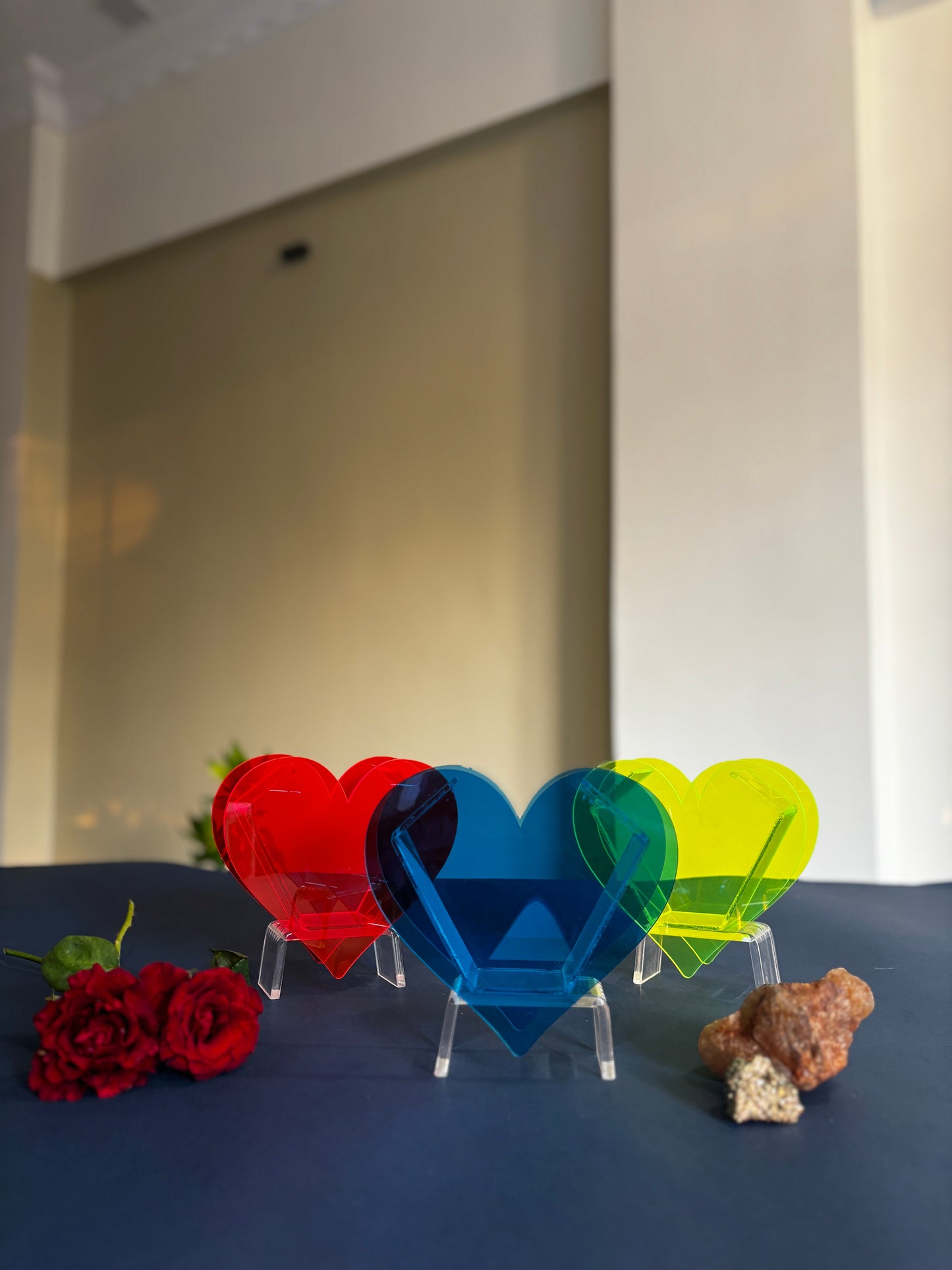 Heart Acrylic Vase - Set of 3