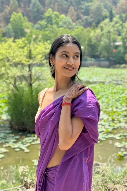 Purple Pyar Mul Cotton Saree