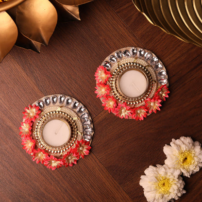 Red Flower Festive Diya