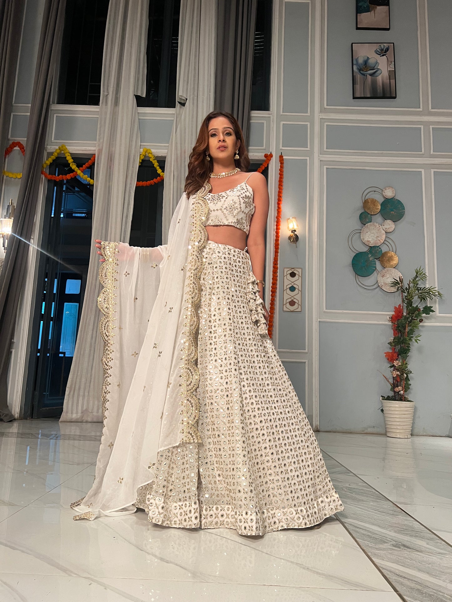 90s Era  Mirror Work Lehenga