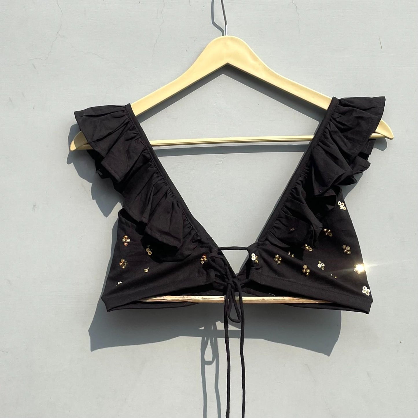 Black Sequin Handwork Bralette