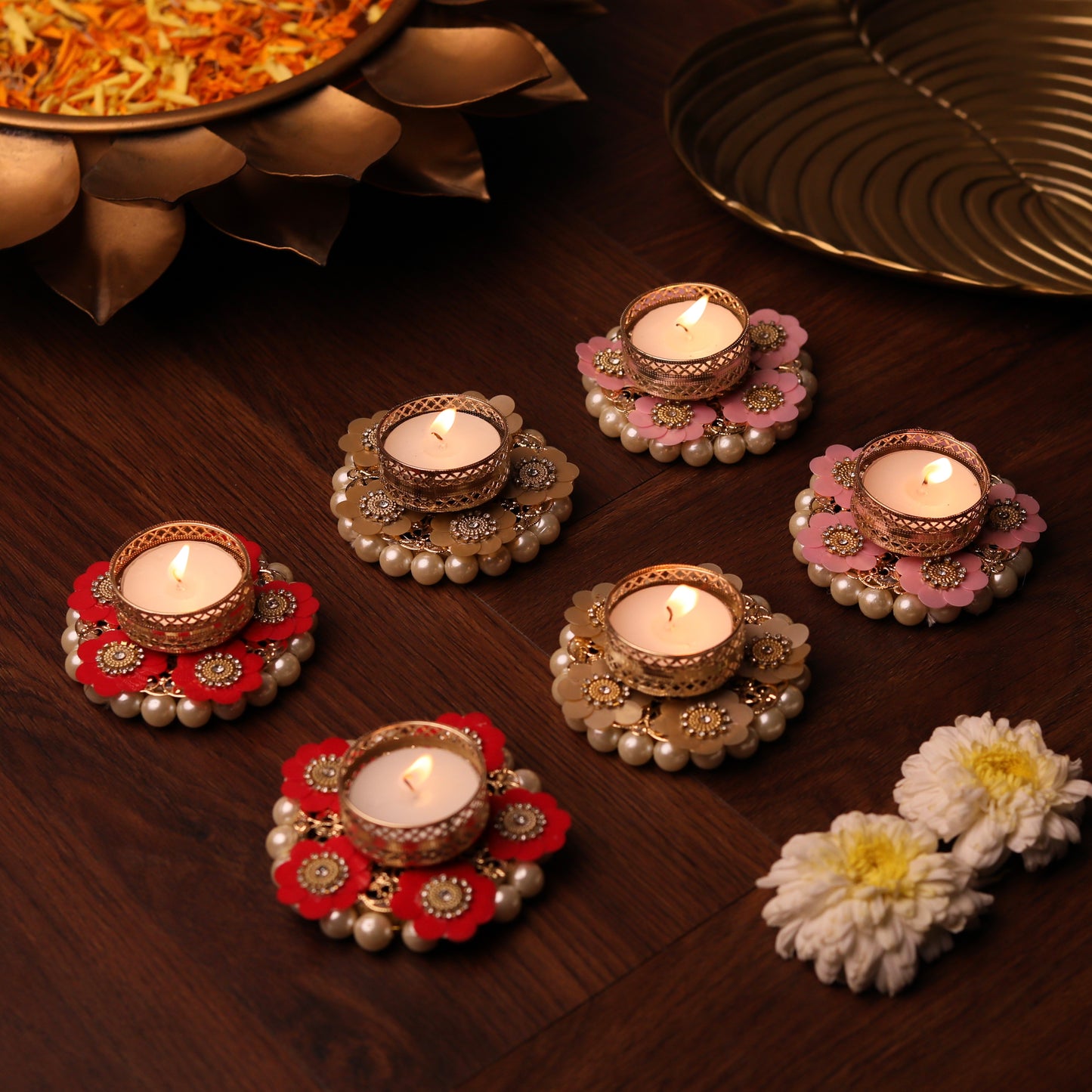 Festive Diya Set (Pack Of 6 Pcs)