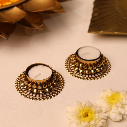 Golden Festive Diya (Pack Of 12 Pcs)