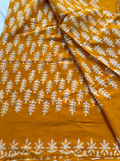 Ammiya Handblock Print Natural Dyed Mulmul Cotton Saree