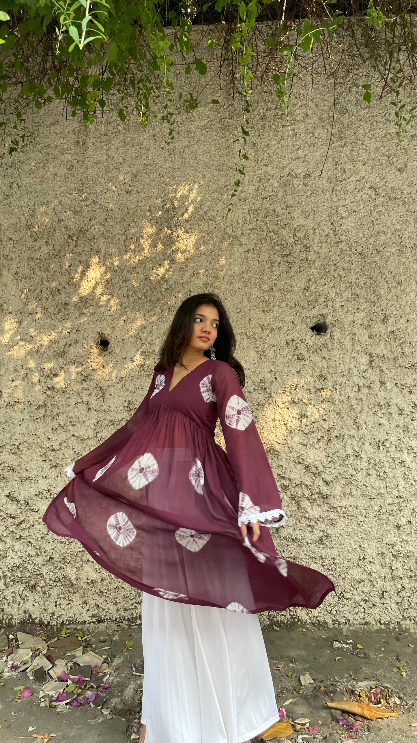 Alira Purple Georgette Flare Kurta