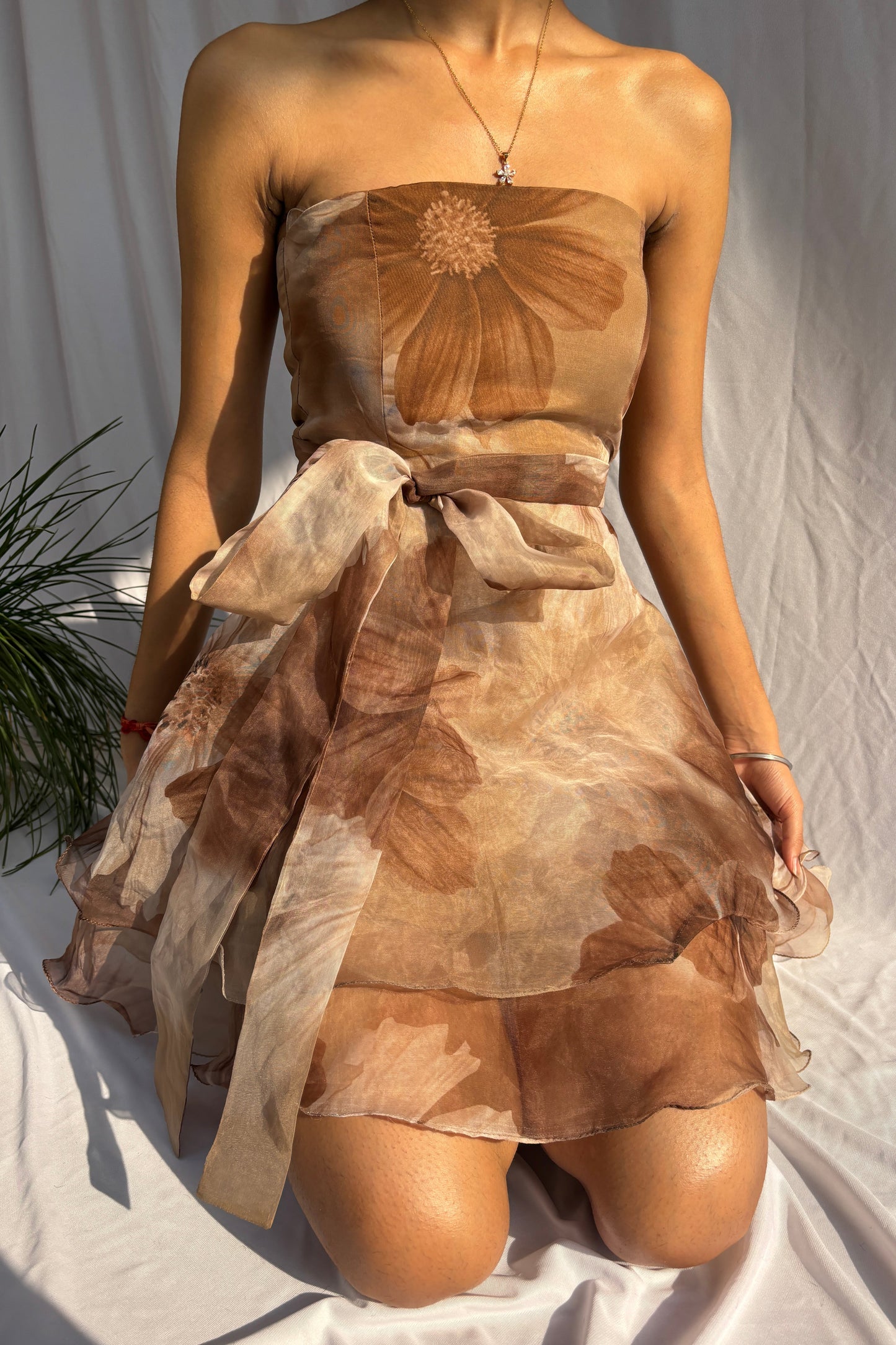 Feminine Rachel Dress With Bow Belt