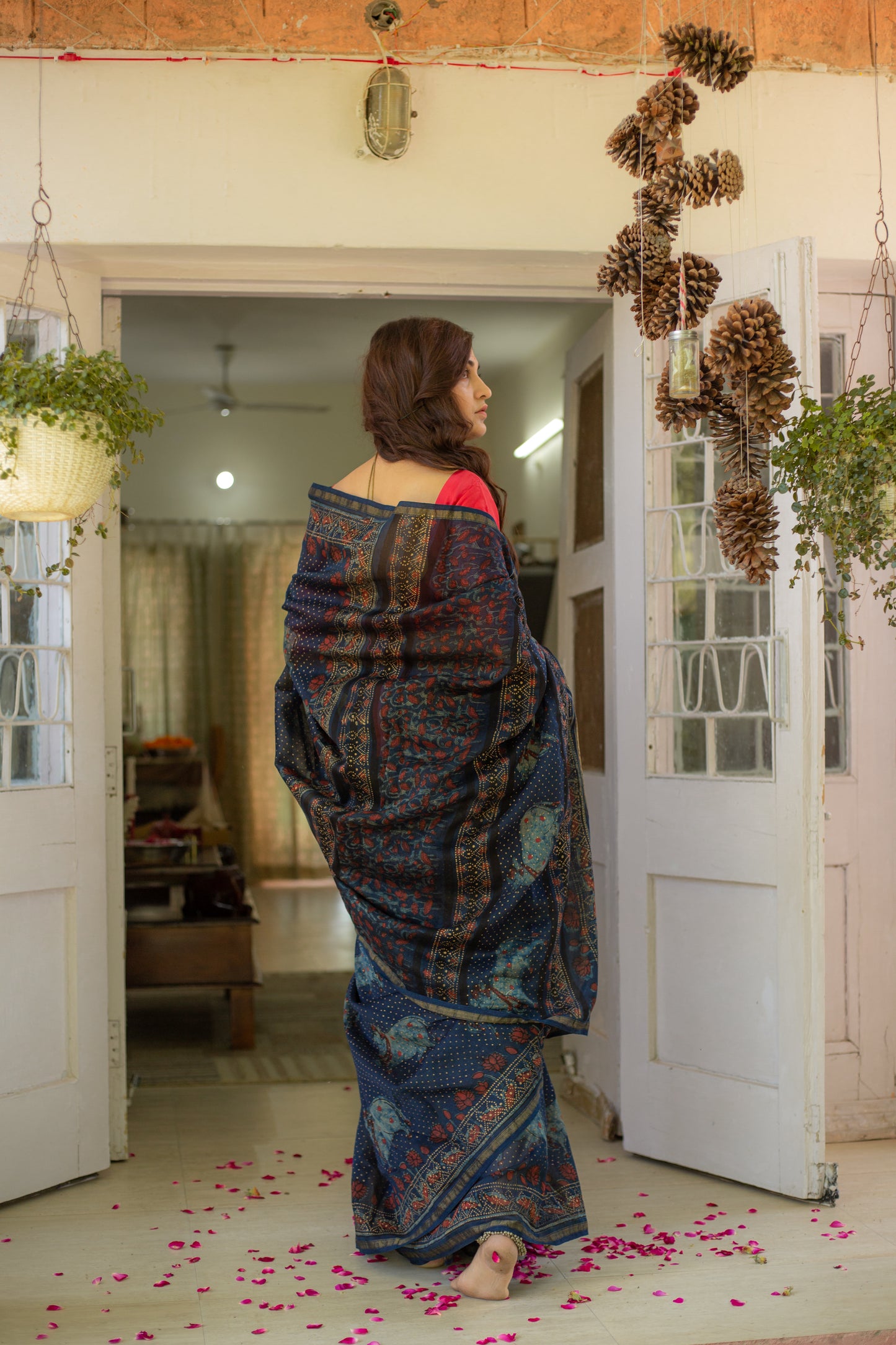 Sneh Pichwai Indigo Silk Saree