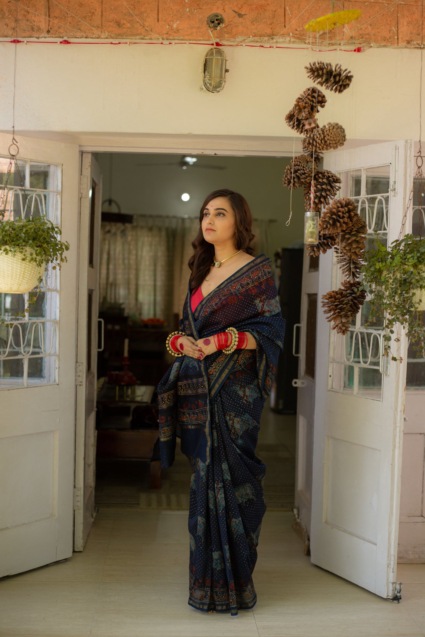 Sneh Pichwai Indigo Silk Saree