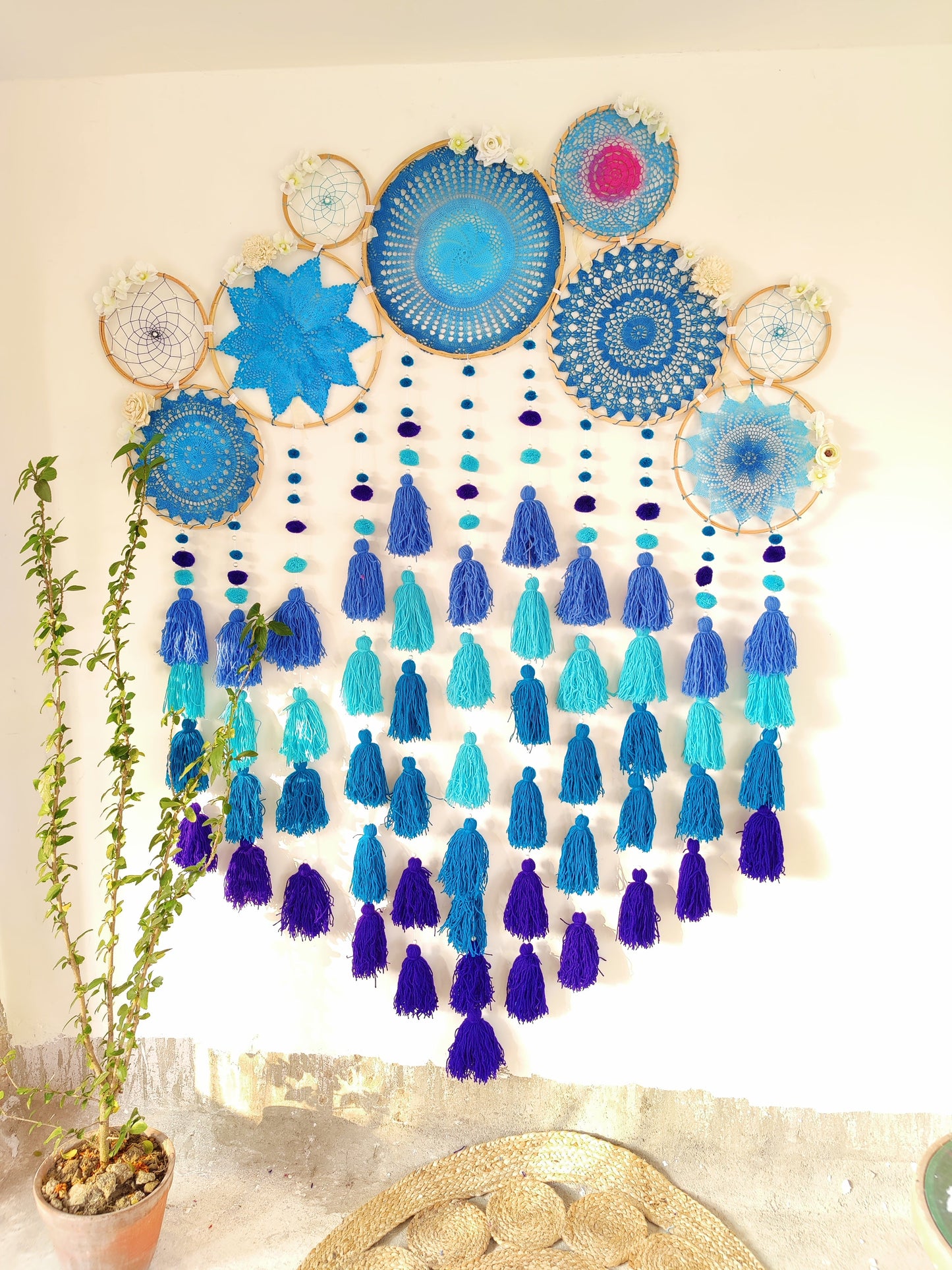 Shades of Blue Cluster Dreamcatcher