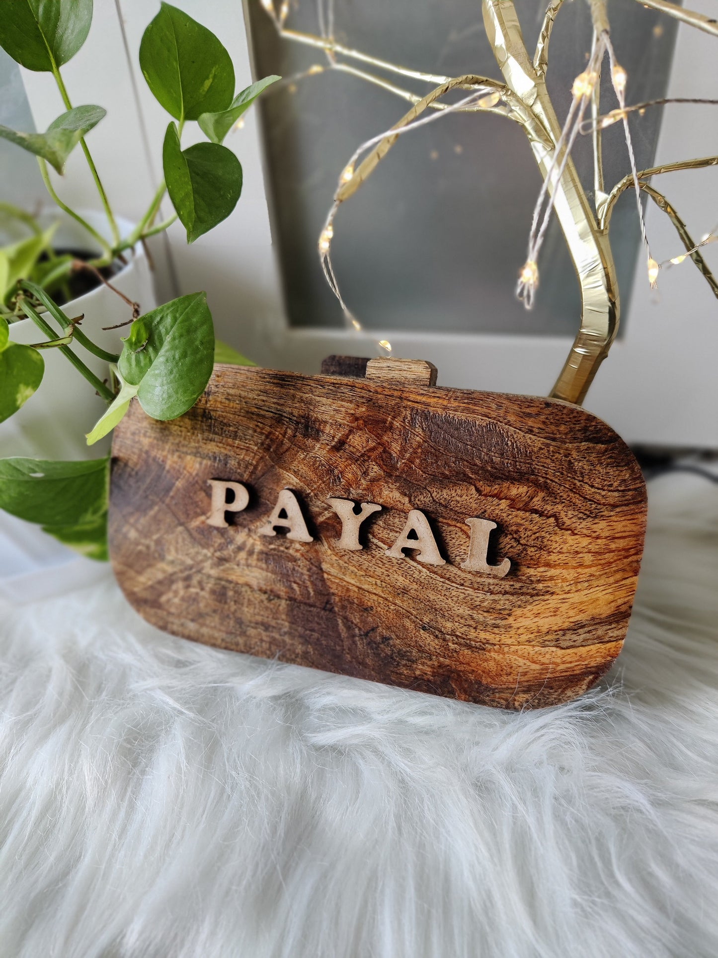 Customized Name Acacia Wood Bag