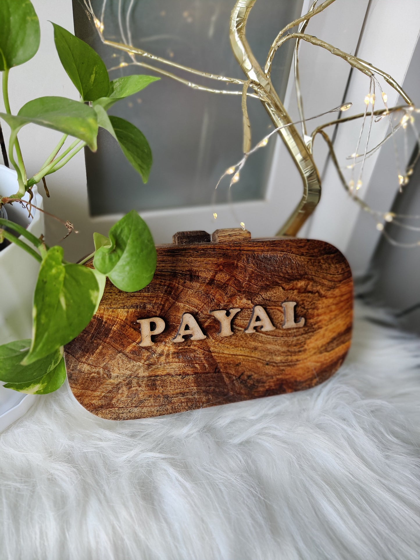 Customized Name Acacia Wood Bag