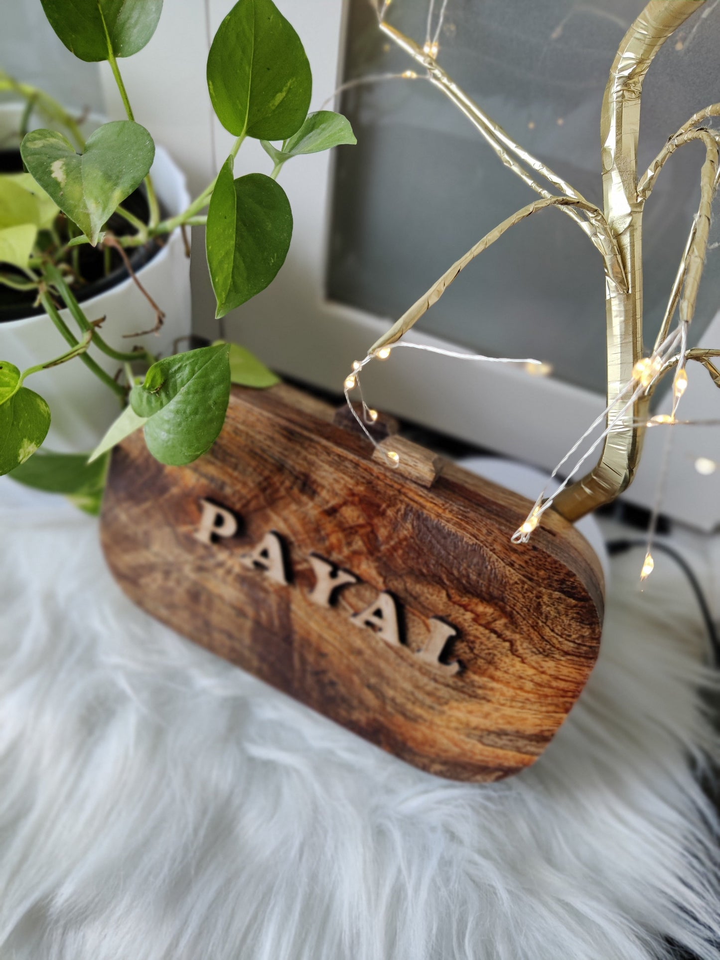 Customized Name Acacia Wood Bag