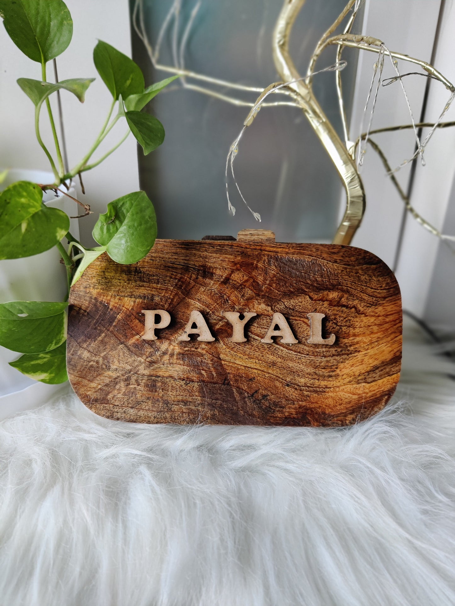 Customized Name Acacia Wood Bag