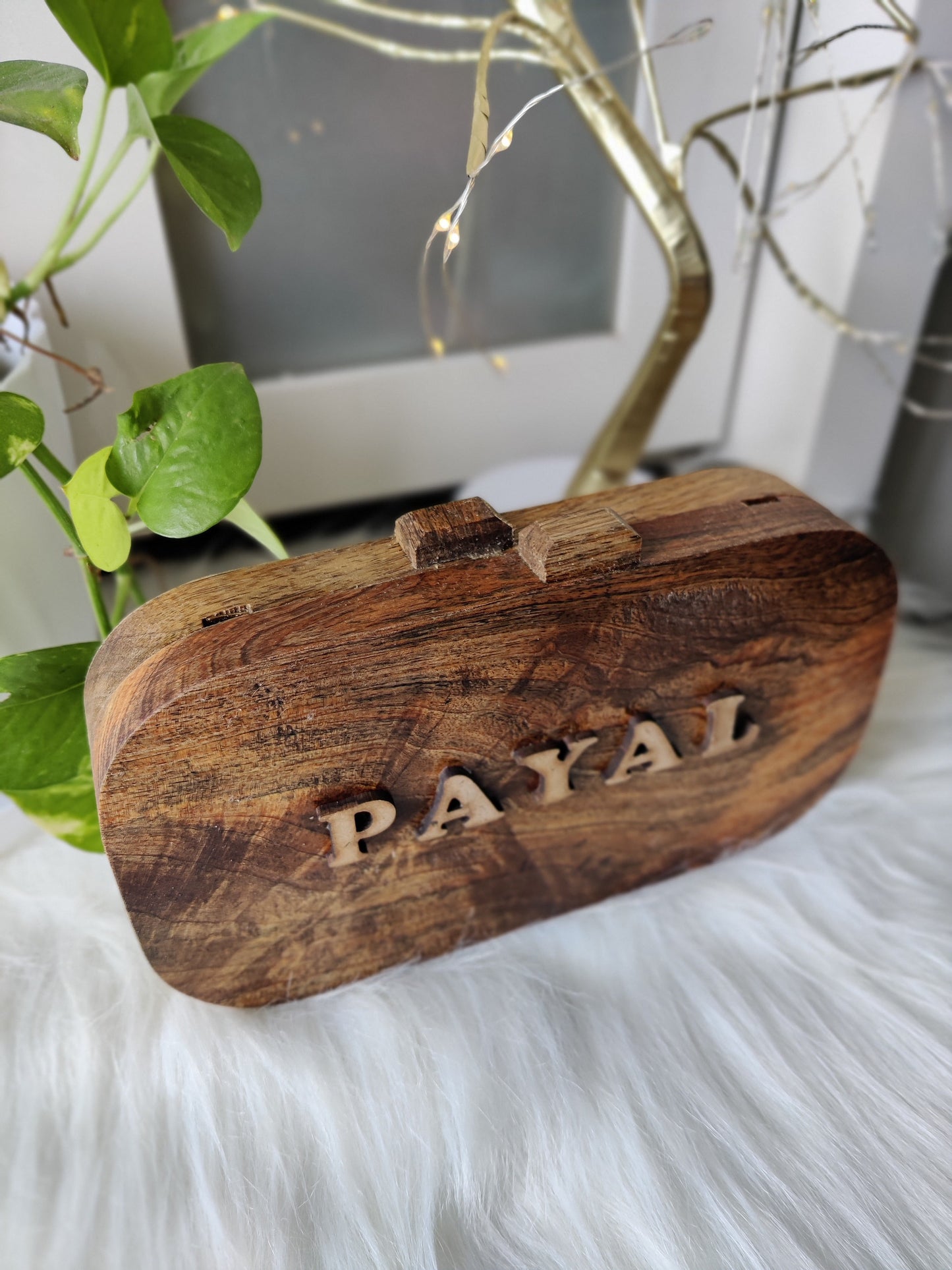 Customized Name Acacia Wood Bag