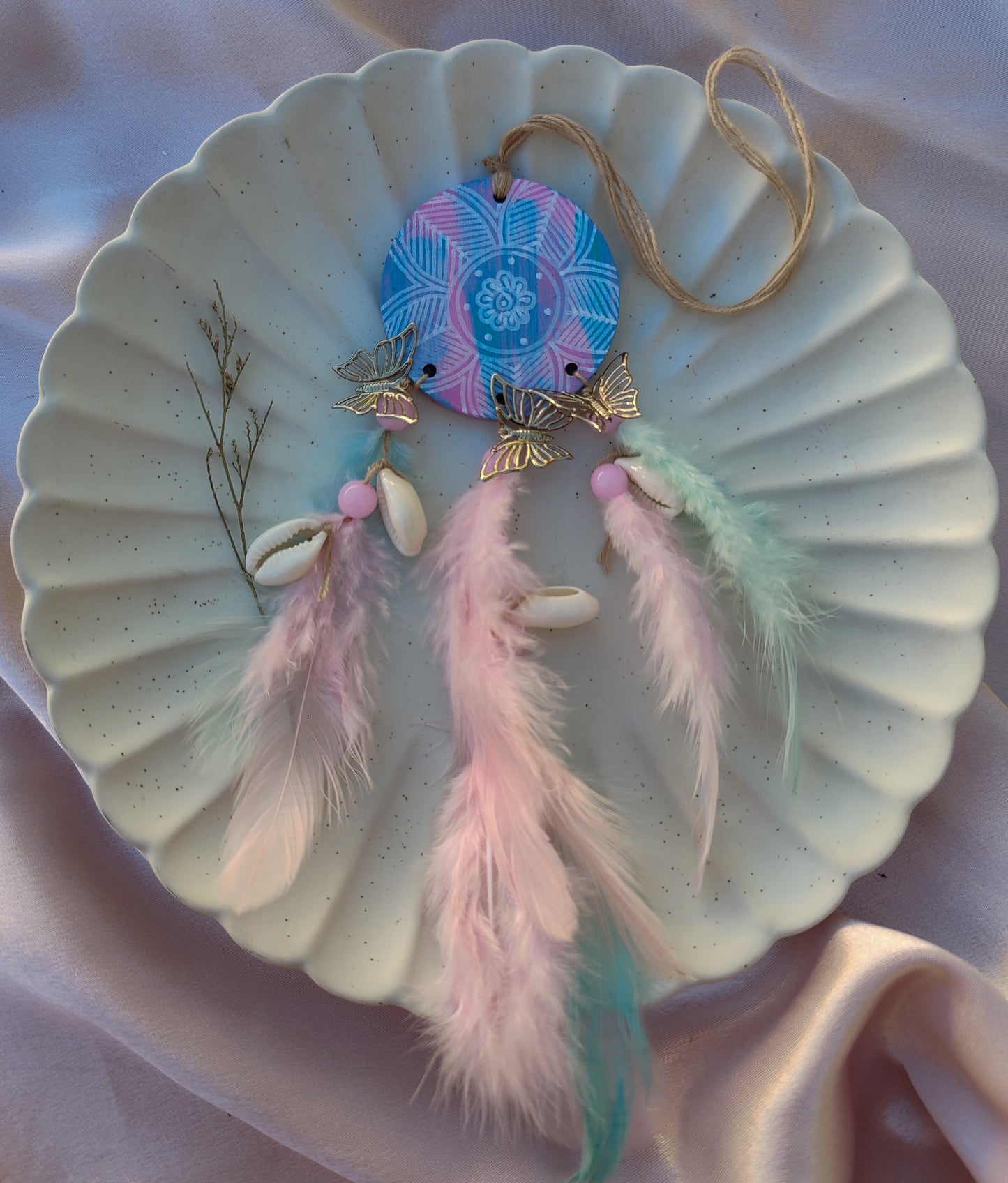 Handpainted Feather Mini Dreamcatcher