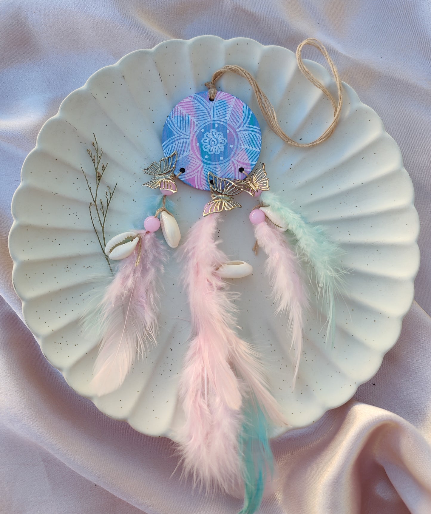 Handpainted Feather Mini Dreamcatcher