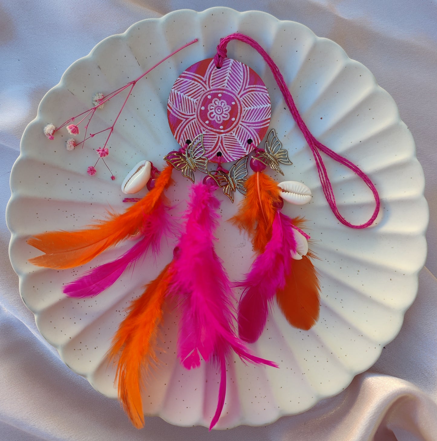 Handpainted Feather Mini Dreamcatcher