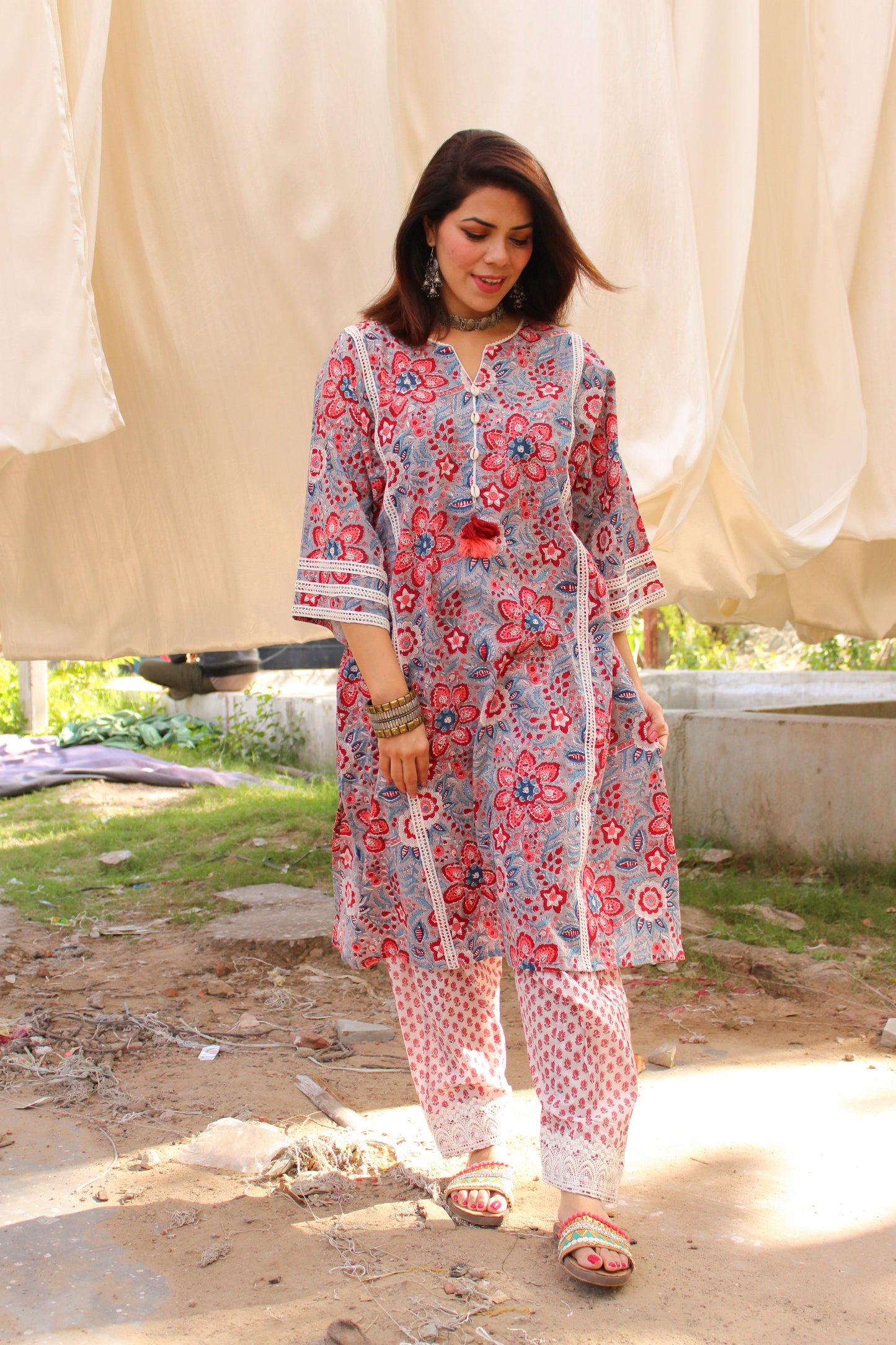 Printed Afghani Chogha Set