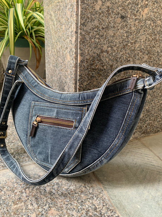 Denim Luna Hobo Bag