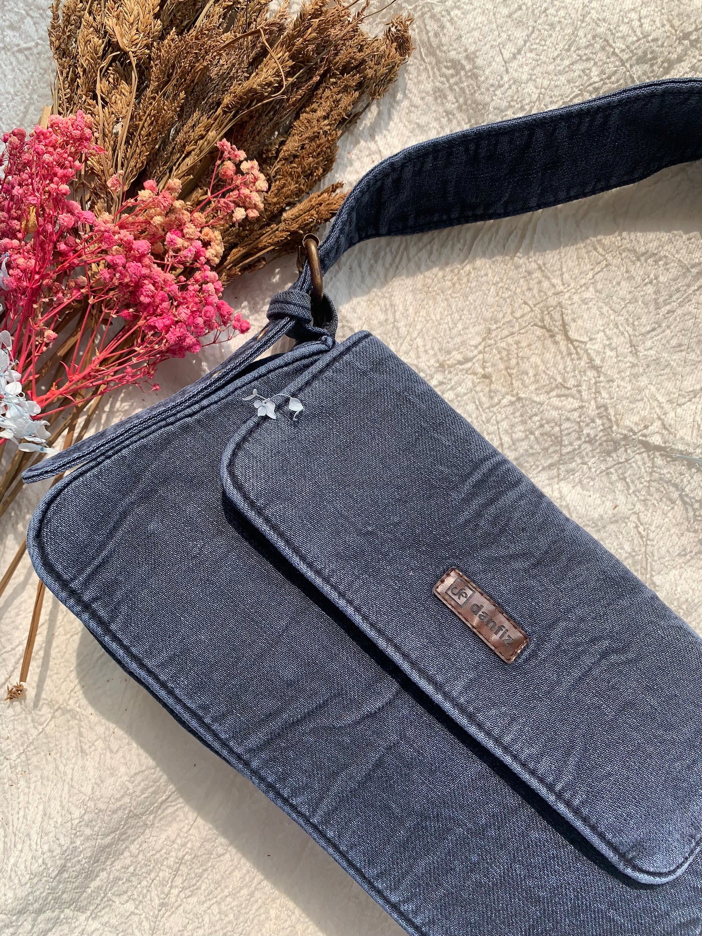 Denim Dark Blue Baguette Bag