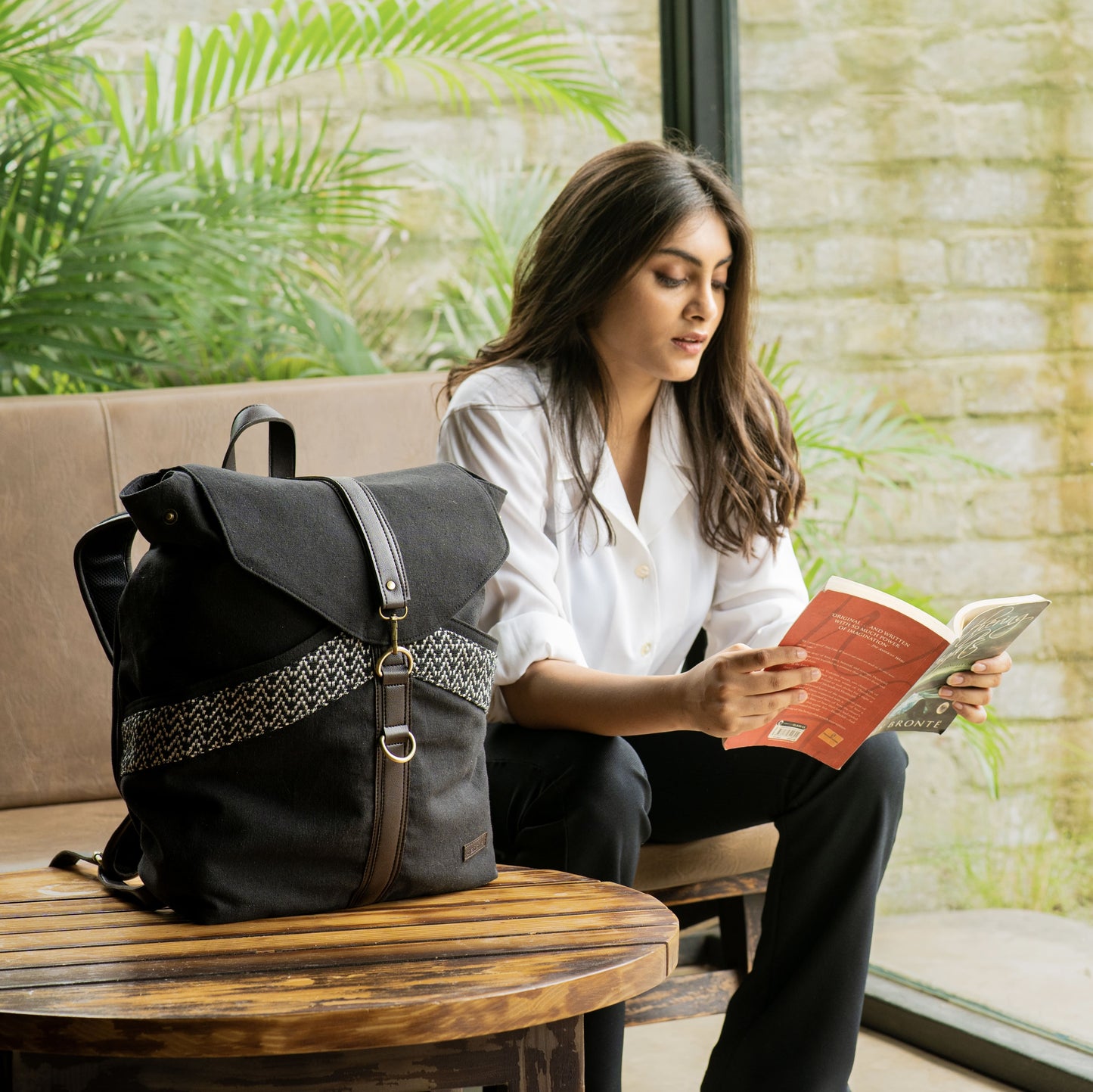 Charcoal Black Unisex Backpack Bag