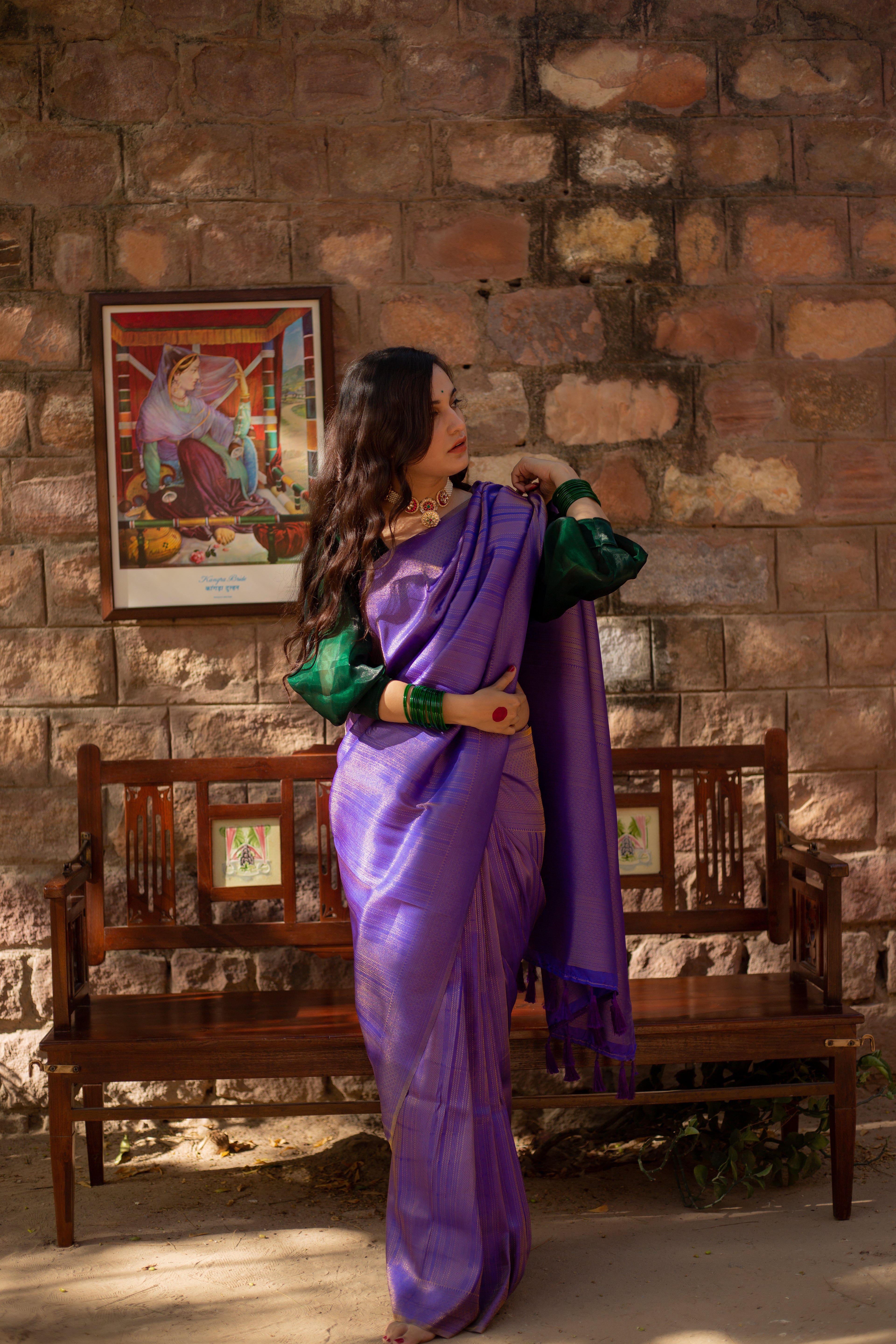 Buy Purple Sarees for Women by Styleelite Online | Ajio.com