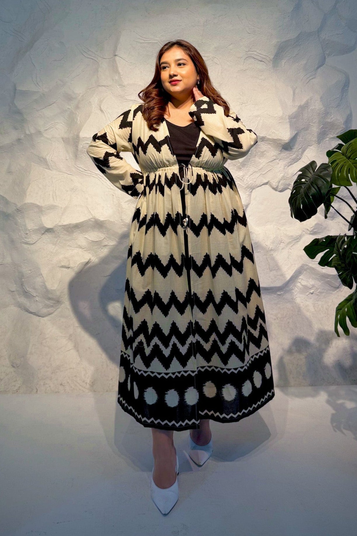 Dusk Sleeveless Dress with Printed Overlay Set