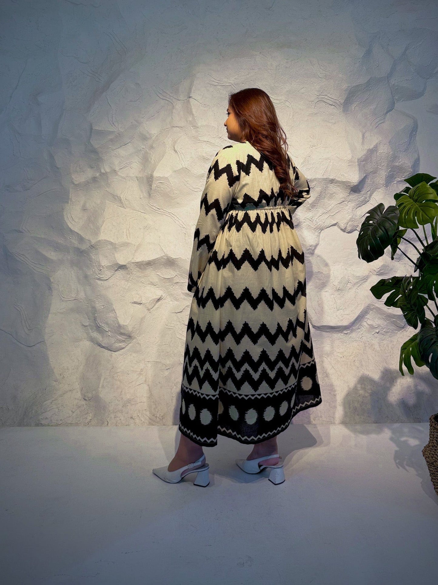 Dusk Sleeveless Dress with Printed Overlay Set