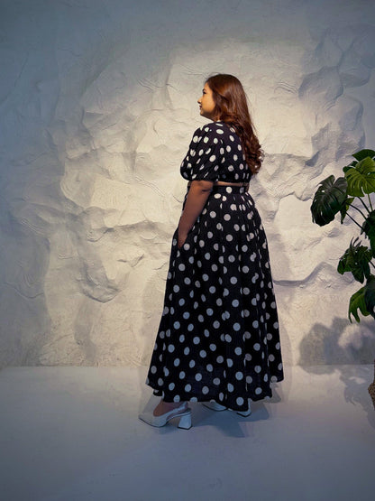 Sunniera Polka Dot Co-ord Set with Kantha Embroidery