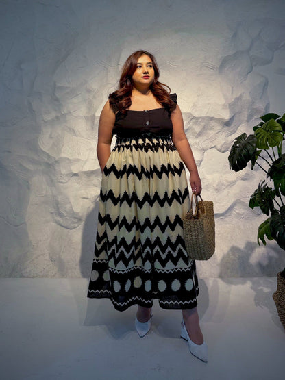 Sandra Chevron Print Cotton Skirt