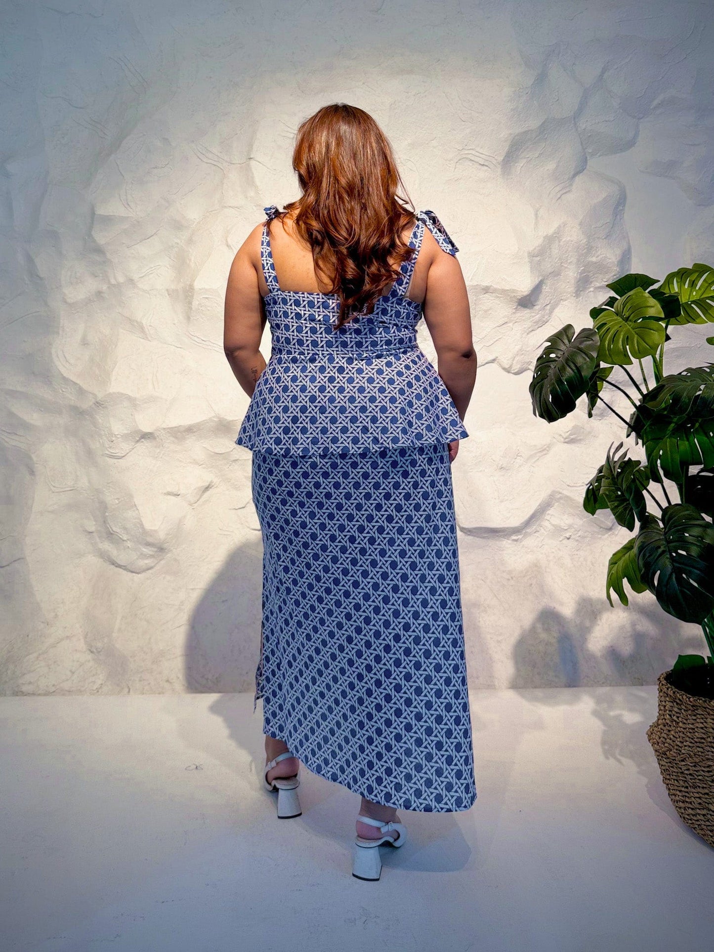 Calypso Peplum Top and Straight Skirt Co-ord Set