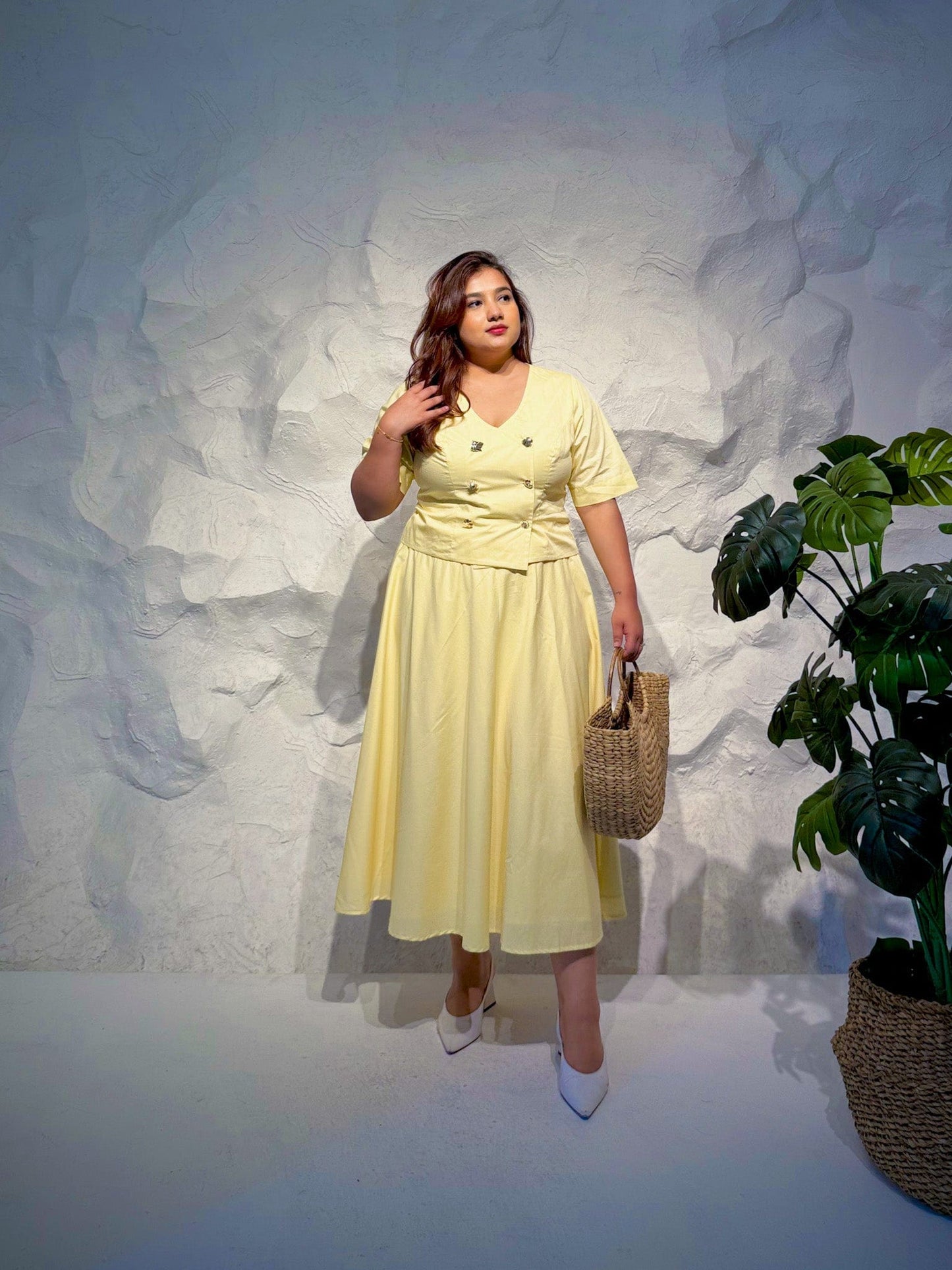 Francesca Wrap Top and Flare Skirt Co-ord Set