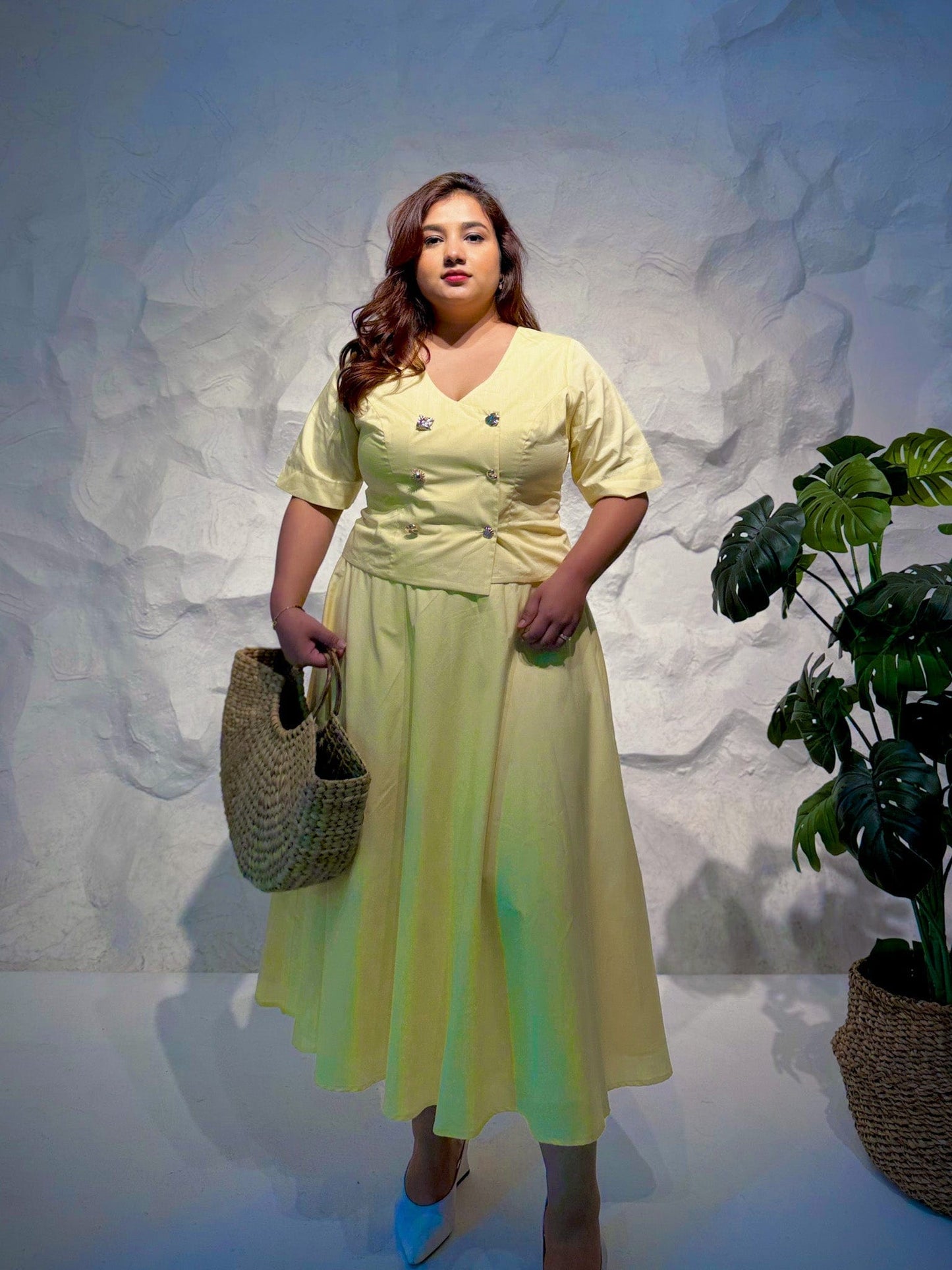 Francesca Wrap Top and Flare Skirt Co-ord Set