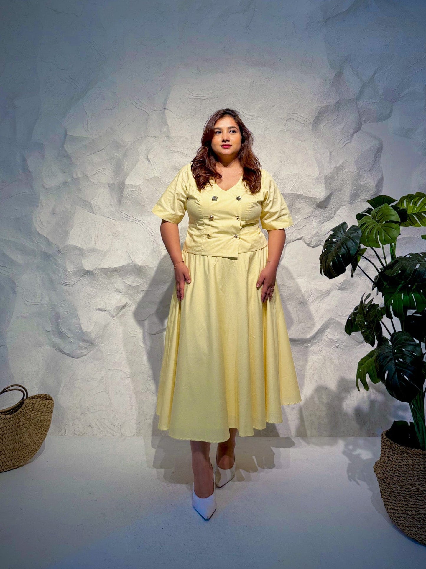 Francesca Wrap Top and Flare Skirt Co-ord Set