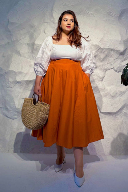 Lantana Flared Cotton Skirt