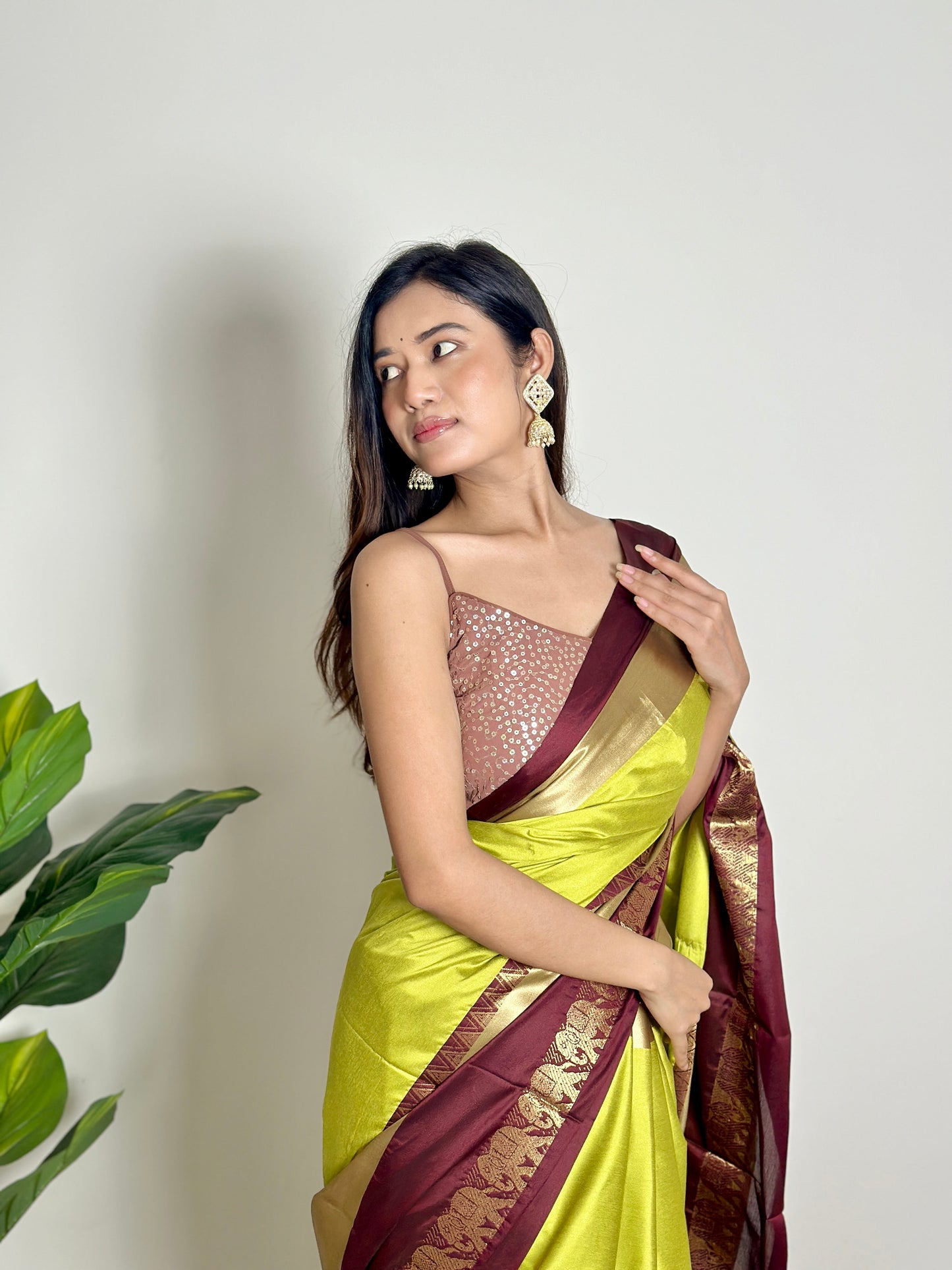 Lime Green Handwoven Silk Saree