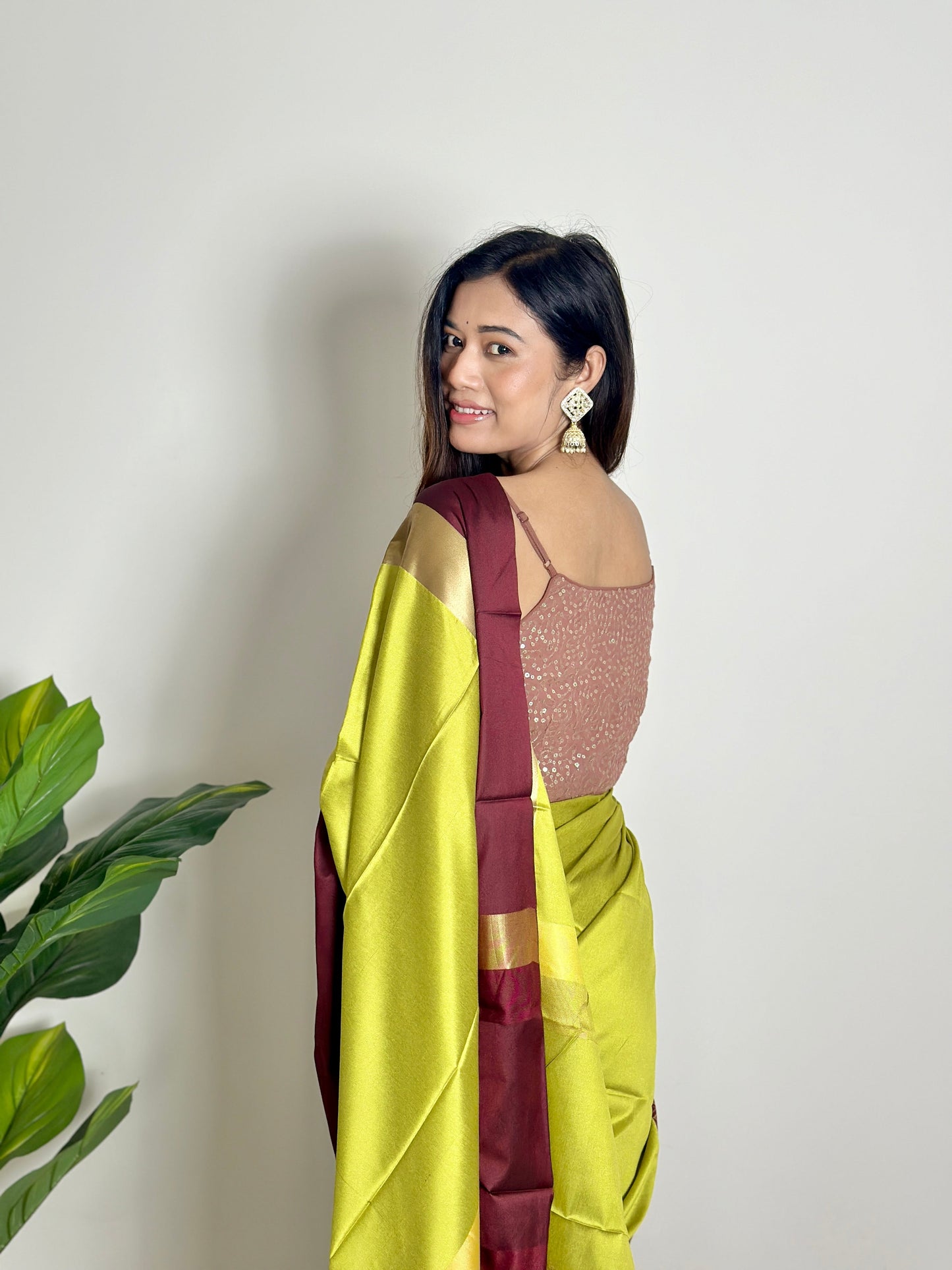 Lime Green Handwoven Silk Saree